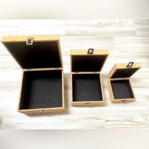 Set of Three Cork Containers